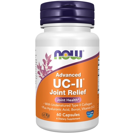 [BRSWGFLYPIBA2CDO] NOW Supplements, UC-II Advanced Joint Relief with Undenatured Type II Collagen, plus Hyaluronic Acid, Boron, Vitamin D-3, 60 Veg Capsules