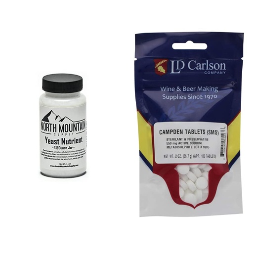 [BRSRMGAZPIHGE3DJ] North Mountain Supply Food Grade Yeast Nutrient - 3.5 Ounce Jar & Campden Tablets (sodium metabisulfite) - 2 Oz(100 Tablets)
