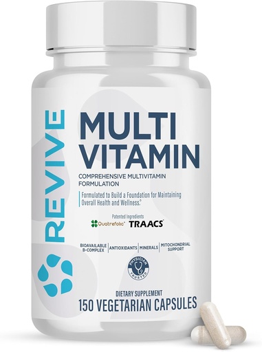 [BRSWYZT7OAAQECT2] Revive MD Multi-Vitamin-Ergänzung für Männer und Frauen – Daily Multivitamin unterstützt Energie, Immunität und Gesamtgesundheit mit essentiellen Vitaminen, NAC, Zink, Magnesium & Mehr (60 Kapseln, 30 Portionen)