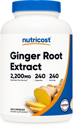 [BRSWGYI3CN6BGHTP] Nutricost Ginger Root Extract 240 Capsules for 240 Servings Per Bottle - Gluten Free, Non-GMO