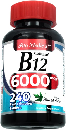[BRSROFAKOAGQ42Q2] FITO MEDIC'S Lab | Vitamin b12 | 6000 mcg | 240 Servings | b12 sublingual | b12 | b12 Vitamins | Ultra high Absorption, s.