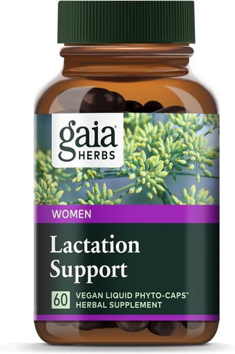 [BRSWIYL7C4ARQE3G] Gaia Herbs Lactation Support - Supports Healthy Production of Breast Milk in Nursing Mothers* - with Fenugreek Seed, Fennel Seed, and Raspberry Leaf - 60 Vegan Liquid Phyto-Capsules (20-Day Supply)