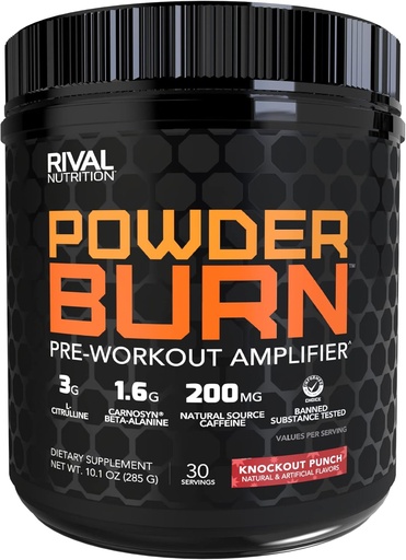 [BRSWK2YTCUOBKAA5] Rivalus, Powder Burn 2.0 Punch 30 Serving, Knockout Punch, 10.1 Ounce