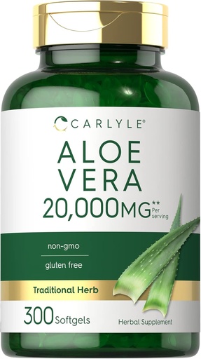 [BRSW2ZQNB4IW2AYU] Carlyle Aloe Vera Softgel Capsules 20,000mg → 300 伯爵 Aloe Vera Gel 补编 → Non-GMO, Gluten Free
