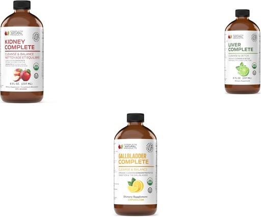 [BRSROHQTOIPQ4CLF] Complete Natural Products Kidney Complete 8oz, Liver Complete 8oz & Gallbladder Complete 8oz Bundle