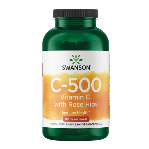 [BRSWIYT7PMOBKDY5] Swanson Vitamin C with Rose Hips 500 Milligrams 400 Capsules