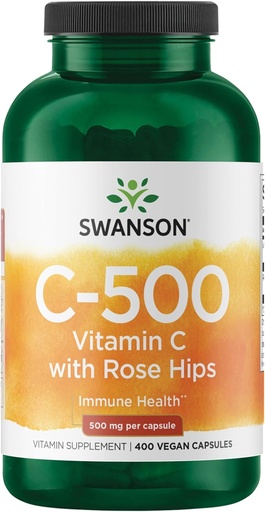 [BRSWIYT7PMOBKDY5] Swanson Vitamina C cu Rose HIPS 500 Milligrame 400 Capsule