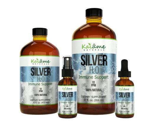 [BRSWKF32AANRCDDI] Kaiame Naturals Colloidal Silver, Ionic Silver Solution, 10 PPM, Large 16 oz Glass Bottle, Natural Immune Support Supplement, Safe for Adults, Children, and Pets