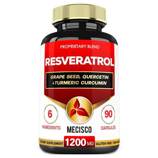 [BRSROHYYBZYAI2TO] Mecisco Trans Resveratrol Supplement with Grape Seed, Milk Thistle, and More - Resveratrol - 6 Herbal Supports for Immune System, Heart Health, Body Management - 90 Capsules