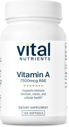 [BRSWIYIZCIIRY2A5] Vitàl Nutrins Vintients vitamina A 7500mmg RAE Khonach A suplementari per a la funció Imne, Visió, pell, i salut cel·lular Guten, Dary, Soy Free user-GO, Ogg 100 Capules