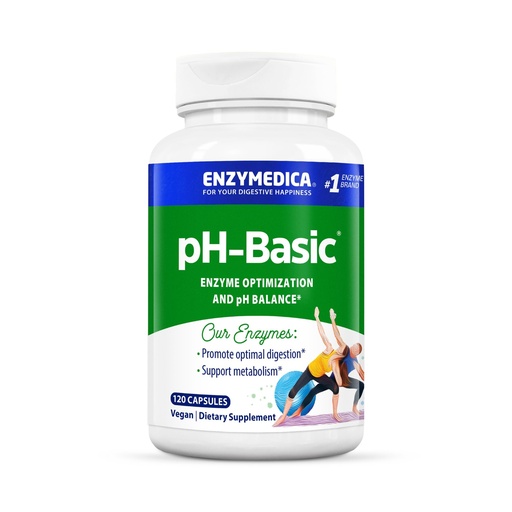 [BRSWIEL4BMPBYGTG] Enzymedica pH-Basic Supplement for Women & Men - Digestive Enzymes, Nutrients, & Herbs for pH Balance, Gut Health & Digestion Support, Vegan, Dairy Free, Gluten Free - 120 Caps