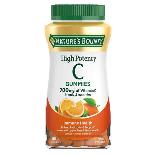 [BRSROCQTCFYWY3LX] Nature’s Bounty Vitamin C Gummies 700mg, High Potency Vitamin C Chewable Gummies for Adults, Immune Support Supplement, Dietary Supplement, Orange Flavor, 60 Ct