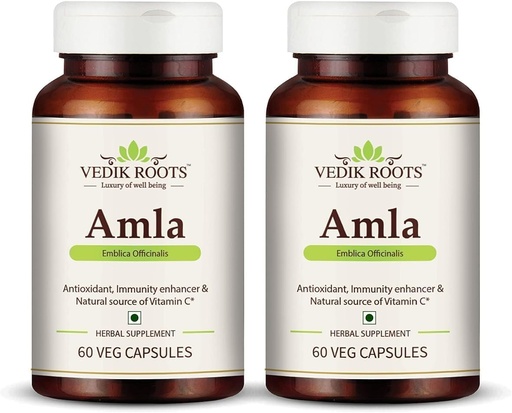 [BRSRAZATO5YBUYIV] Generic RISE Amla Capsules 60_ Organic Antioxidant Immunity Enhancer Natural Source of Vitamin C and Hair Growth Herbal Supplements (Pack of 2)