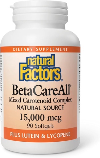 [BRSWIZYRAYHAAYDC] Factors BetaCareAll 25,000 IU, Vitamin A for Healthy Skin, Vision and Immune Function, 90 Softgels