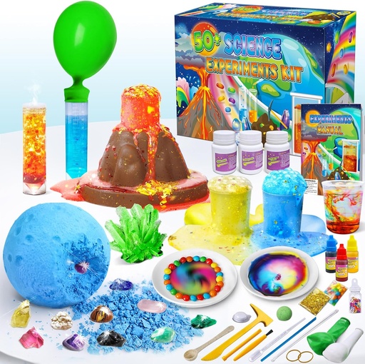 [BRSRMEDRPMGQ4YL6] UNGLINGA 50+ Science Lab Experiments Kit for Kids, STEM Activities Educational Scientist Toys Gifts for Boys Girls Chemistry Set, Gemstone, Volcano Eruption