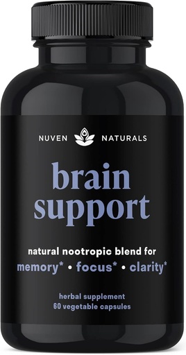 [BRSWGBANBUIRSCIU] Brain Support Support - 自然记忆和焦点补充 Lion's Mane, Ginkgo Biloba, Bacopa Monnieri & Ashwagandha Root - 自然诺托普学和大脑助推器 - 60 Capsules