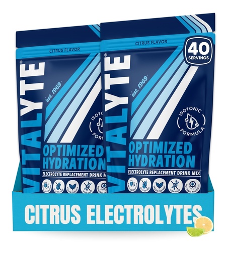 [BRSWYYAQBADROYIY] Vitalyte Electrolyte Powder (35 oz, 40 Servings Per Container)-Isotonic Drink Mix for Hydration, Energy & Recovery- Water Enhancer & Rehydration Supplement for Men, Women & Sports (Cool Citrus 2 Pack)