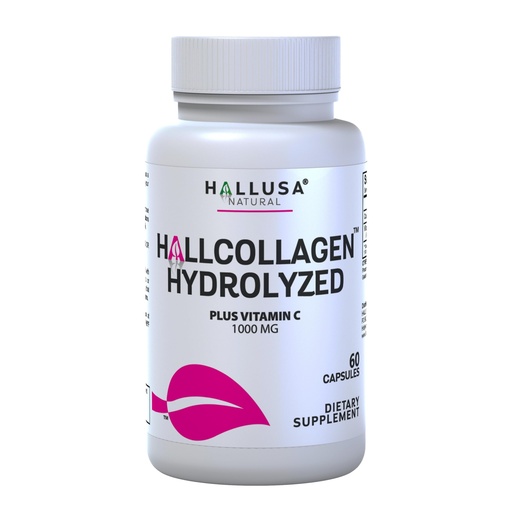 [BRSWYHYCDMPGM3LX] Hallusa Natural Hydrolyzed Collagen Capsules 1000mg with Vitamin C - Anti Aging Supplement for Skin, Hair, Nails & Joint Support - Cólageno hidrolizado - Pastillas de colágeno - 60 Capsules