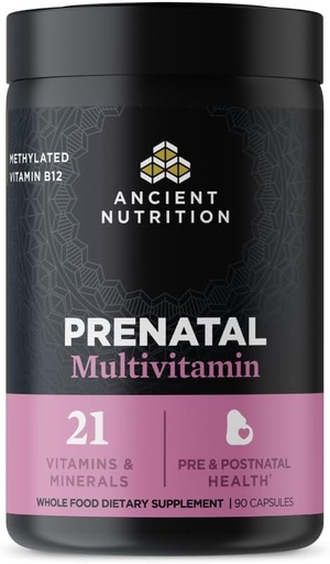 [BRSWGHAFAV7RGF35] Oude voeding Prenatale vitamines, Multivitamine voor vrouwen met vitamine C, B12, Magnesium en Folaat, Ondersteunt zwangerschap en vruchtbaarheid gezondheid, 90 Ct