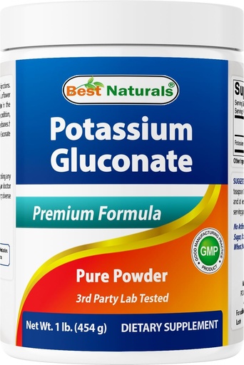 [BRSWGEA7CINRYAL7] Mejores Naturales Potasio Gluconato 1lb Polvo (1 LB (Pack de 1))