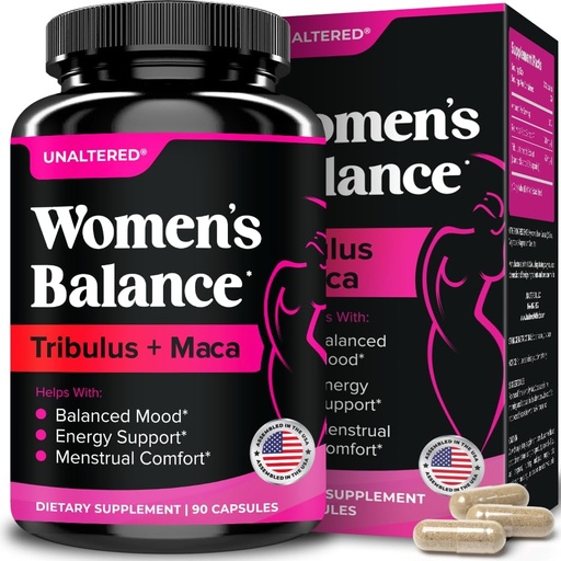 [BRSRMBIFCUNB42A6] UNALTERED Hormone Balance " Mood Support for Women - Naturally Supports Hormonal Balance & Energy with Tribulus Terrestris " Red Maca Root Extract - Dietary Supplement - 90 Vegan Capsules