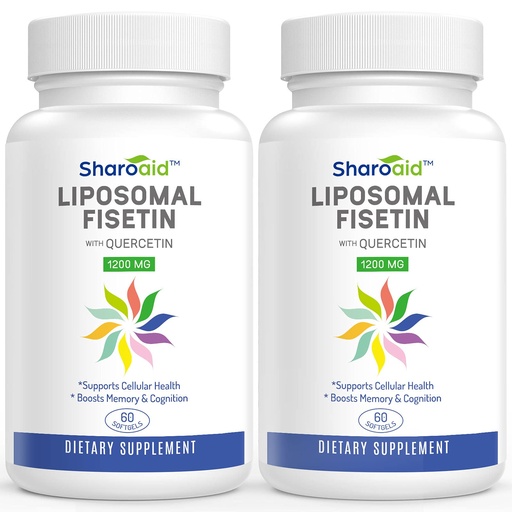 [BRSW2FICBAGQ2E3H] Liposomal Fisetin with Quercetin Supplements 1200 mg per Serving,High Absorption Polyphenols Antioxidants for Women,Men,Non-GMO,Gluten-Free,2 Bottle-120 Softgels