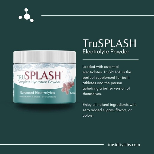 [BRSROEIYARYQO2Q3] TruSPLASH Complete Hydration Electrolyte Powder (Natural Berry) - 30 Servings