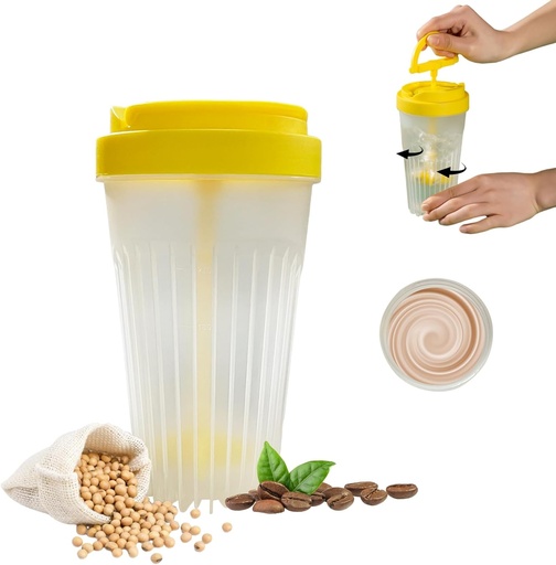 [BRSRAHDYPNYGEEY6] MIUPOO Stirring Bottle,Durable Stir Cup for Stirring Beverage,Small Blender Shaker Bottle,Reusable Coffee Cup Suitable for Mixing Coffee, Protein Shakes, Smoothies, Pre Exercise Supplements and Drinks