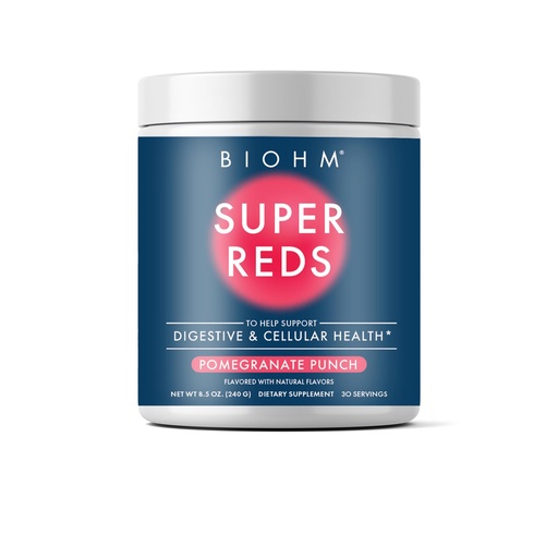 [BRSW2BT6OYFG2GTZ] BIOHM Super Reds, Beet Root Powder Antioxidant Smoothie Mix with Tart Cherry Extract and 19 Red Whole Foods Packed with Prebiotics and Probiotics, Non-GMO, Red Berry Flavor, 30 Servings
