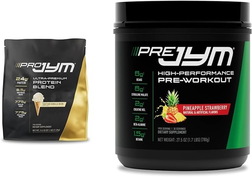 [BRSROBL3DIMQGA35] PRO JYM 45 Servings - Tahitian Vanilla Bean & PRE JYM 30 Servings - Ananász Strawberry