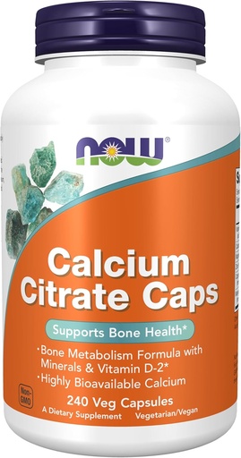 [BRSWIYT3O4GWGYI3] NOW Foods Supplements, Calcium Citrate with Vitamin D, Magnesium, Zinc, Copper, and Manganese, 240 Veg Capsules