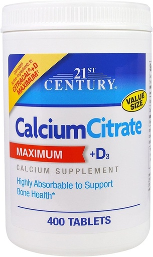 [BRSWGYDRAQPRUD3K] XXI. mendea Calcium Citrate + D3, 400 Tablets Per Bottle (2 Pack)