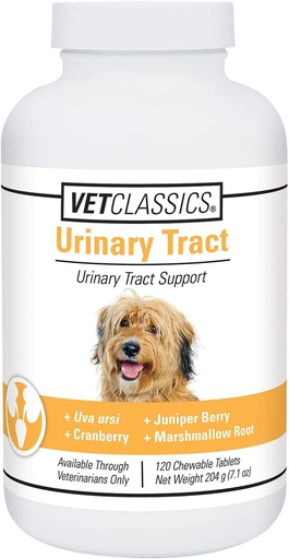 [BRSWIYT6OUBAMFIZ] Vet Classics Urinary Tract Dog Supplement- Urinary Tract Support for Dogs, Pet Incontinence- Cranberry Dog Supplements- Chewable Tablets 120 Ct.