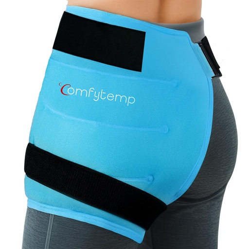 [BRSROCDRPMPBUALX] Comfytemp Hip Ice Pack Wrap for Hip Pain Relief, Sciatica, Blue (S/M) | FSA Eligible HSA, Gel Ice Packs for Injuries Reusable, Hip Replacement Kit After Surgery, Hot Cold Compress for Hip Bursitis