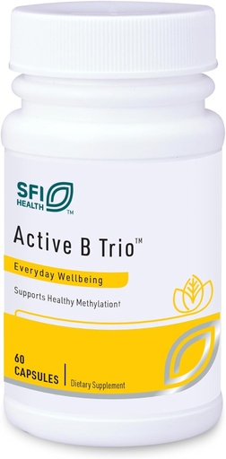 [BRSWIBD2BUPAYEYZ] Klaire Labs SFI Health Active B Trio - Complexo de vitamina B metilada com B6, B12 & Folato - Vitaminas Bioativas para Absorção Melhorada - Promova Energia Saudável & Cognição (60 Cápsulas)