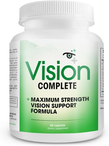 [BRSWIHYDAAFQCFDI] Vision Complete Natural Eye Support Formula Maximale Sterkte Vision Support Blend of Lutein in One Daily Vision Supplement.