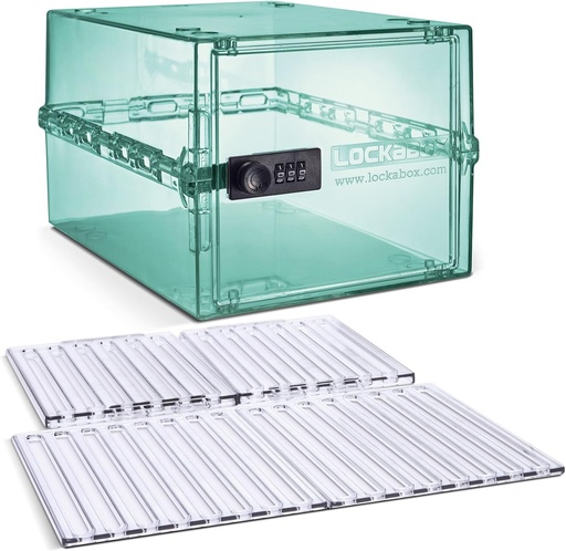 [BRSROBAYBF7REC37] Lockabox OneTM Light Medi Green & Safe Pack Bundle  гофрирана кутия за храна, лекарства, технологии и безопасност на дома с Remotable Shelves и Base Instruments