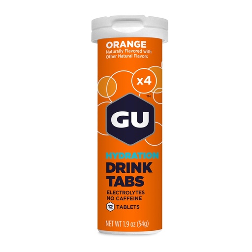 [BRSWG233BECBQ23X] GU Energy Hydration Electrolyte Drink Tablets, Enhanced Endurance Sports Drink for Running, Cycling, Triathlon, 4-Count (48 Servings), Orange