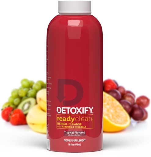 [BRSWIYTQCF6AACDI] Detoxify – レディクリーンハーブクレンジング – トロピカル – 16 オンス – 専門的に処方ハーブデトックスドリンク – ミルクアザメ種子エキスと強化 & ブルドックルートエキス – プラスステッカー.