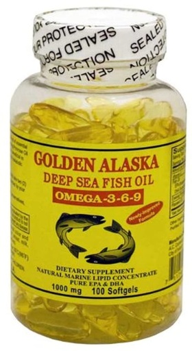 [BRSWIZ3ROYAWA2DG] Golden Alaska Deep Sea Omega-3-6-9 Fish Oil 1000mg 100 Softgels