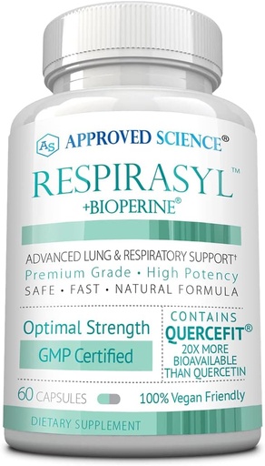 [BRSW2EI5AUMAG33A] Onaylanmış Bilim® Respirasyl - Lung ve Respiratory Desteği - Quercefit, A,C,D, BioPerine - 60 Capsules - ABD'de Yapılan