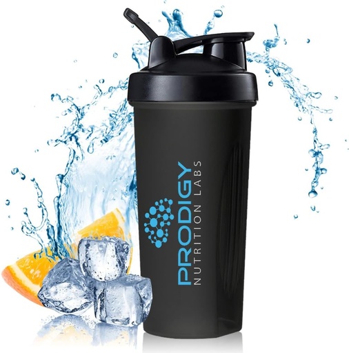 [BRSROFA6CUHB4YI3] Protein Shaker 20oz Velké třepací láhev ideální pro cvičení doplňky, proteinový prášek, Sportovní nápoje, BCAA 's, strava náhrada, BPA zdarma, pro Fitness Enthusiasts Sportetes - černá