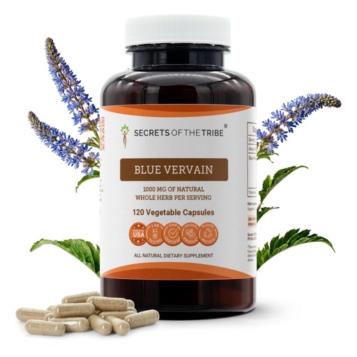 [BRSWGBI3CAMG2FI6] Secrets of the Tribe Blue Vervain 120 Capsules, 1000 mg, Blue Vervain (Verbena Hastata) Dried Herb (120 Capsules)