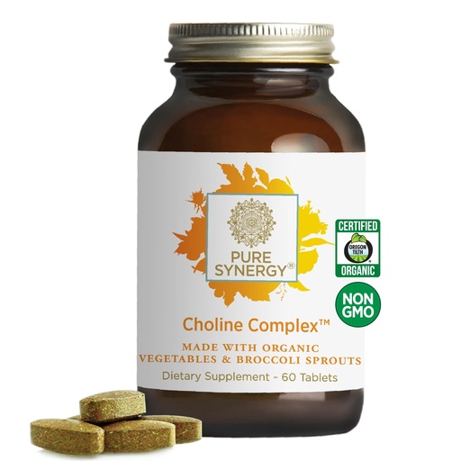 [BRSWYEI2OICA2CTX] PURE SYNERGY Choline Complex | Vegan Choline Supplement Made with Organic Whole Foods | Non-GMO Bioavailable Complex | for Pregnancy, Brain, and Liver Health (60 Tablets)