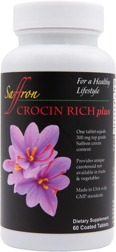 [BRSWKFYNAANQGDA3] CROCIN RICH Plus – Advanced Brain, Memory & Focus Support | Patented Crocin Formula Featuring the Clinically Studied Ingredient Crocin | Mood, Sleep, Cognition & Vitality Supplement – 60 Tablets