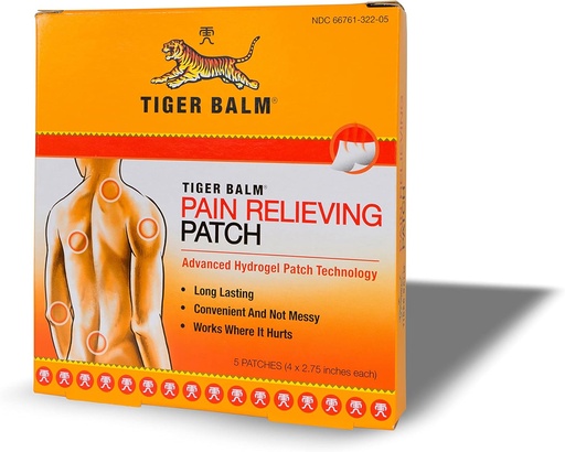 [BRSWKYABOYNQYETM] Tiger Balm Pain Relieving Patch, 5 Count