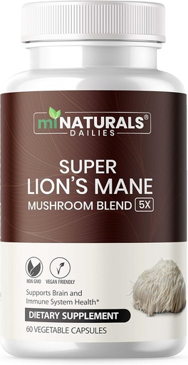 [BRSROZY5B4MB6FLG] MINATURALS Lions Mane Supplement Capsules - 5 Mushroom Complex Helps with Immune System and Brain Health - Chaga, Reishi, Shiitake, Lions Mane, and Maitake Mushroom Extracts