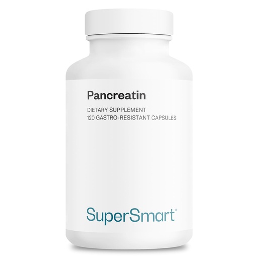 [BRSWGCYFPIFG2GTZ] Supersmart - Pancreatin 10X 4000 per Day (Extra Strength) - Digestive Enzymes Supplement - with Protease, Lipase, Amylase, Trypsin - Healthy Digestion Support | Non-GMO & Gluten Free - 120 DR Capsules