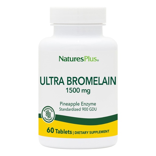 [BRSWIYTYCUOG23YV] NaturesPlus Ultra Bromelain - 60 Tablets - 1500 mg of Pineapple Bromelain - Provides Joint Support and Promotes Digestive Health - 60 Servings