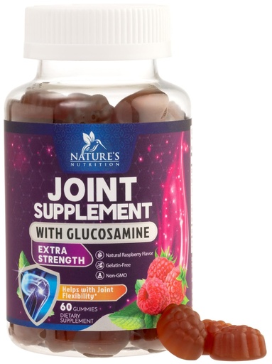 [BRSWGCYLBB7WEA3L] Joint Support Gummies - Glucosamine Plus Vitamin E Nature's Joint Support Supplement for Occasional Discomfort for Back, Knees & Hands - Cartilage & Joint Health & Flexibility Support - 60 Gummies